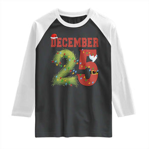 Christmas December 25 Raglan Shirt Family Holiday Xmas TS14 Black White Print Your Wear