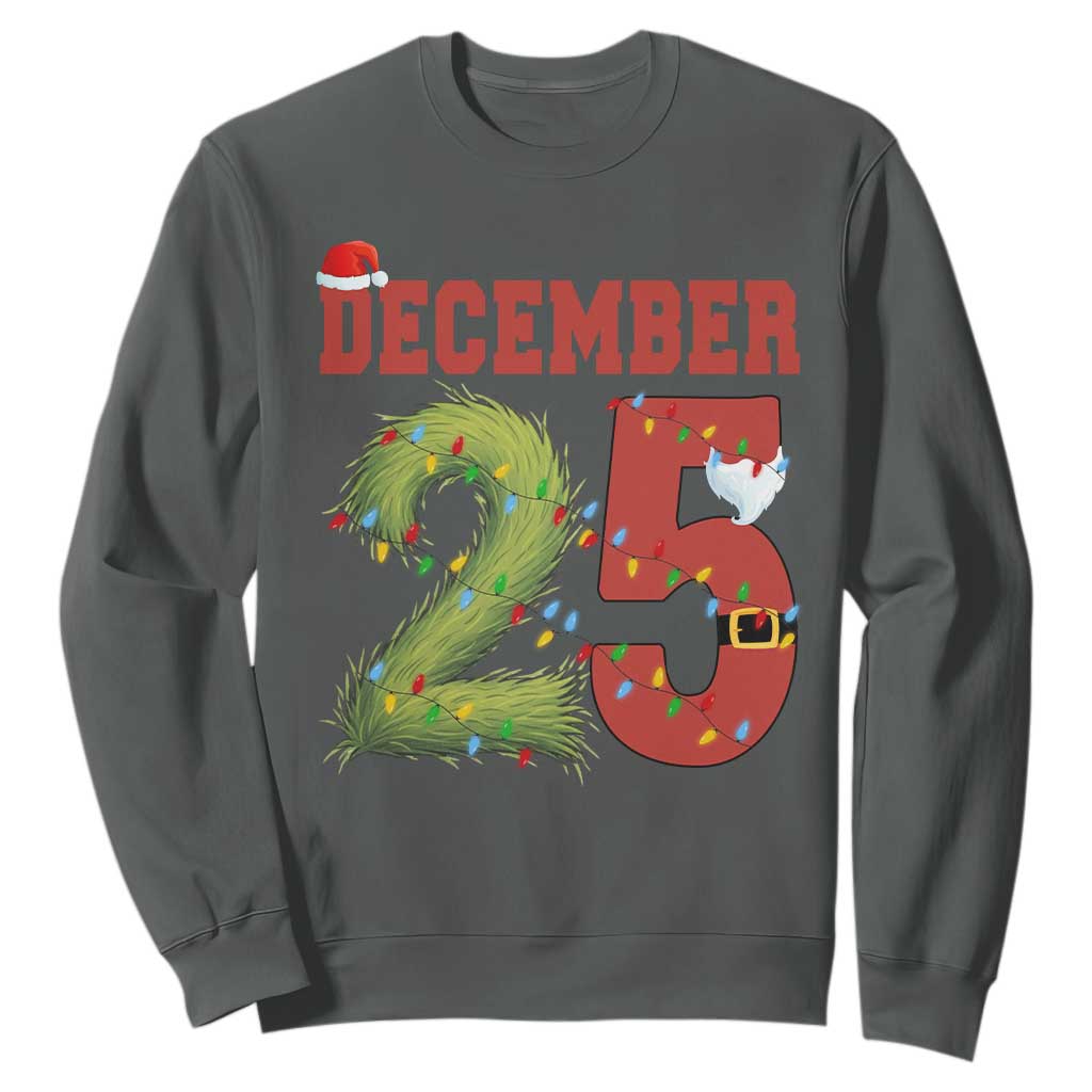 Christmas December 25 Sweatshirt Family Holiday Xmas TS14 Dark Heather Print Your Wear