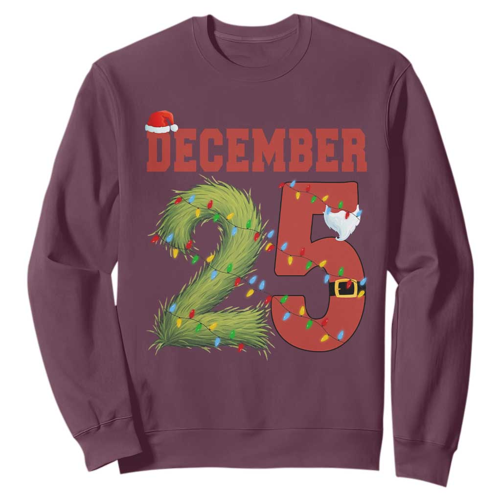 Christmas December 25 Sweatshirt Family Holiday Xmas TS14 Maroon Print Your Wear
