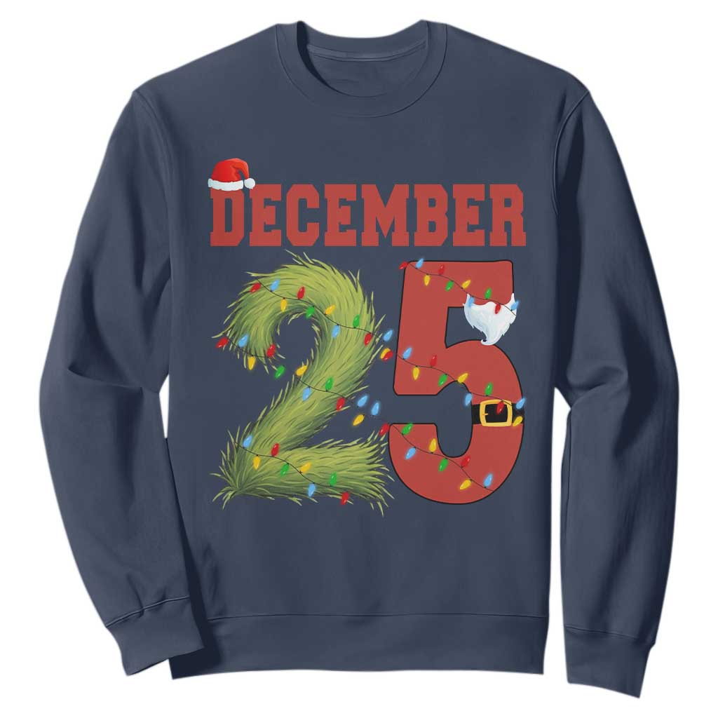 Christmas December 25 Sweatshirt Family Holiday Xmas TS14 Navy Print Your Wear