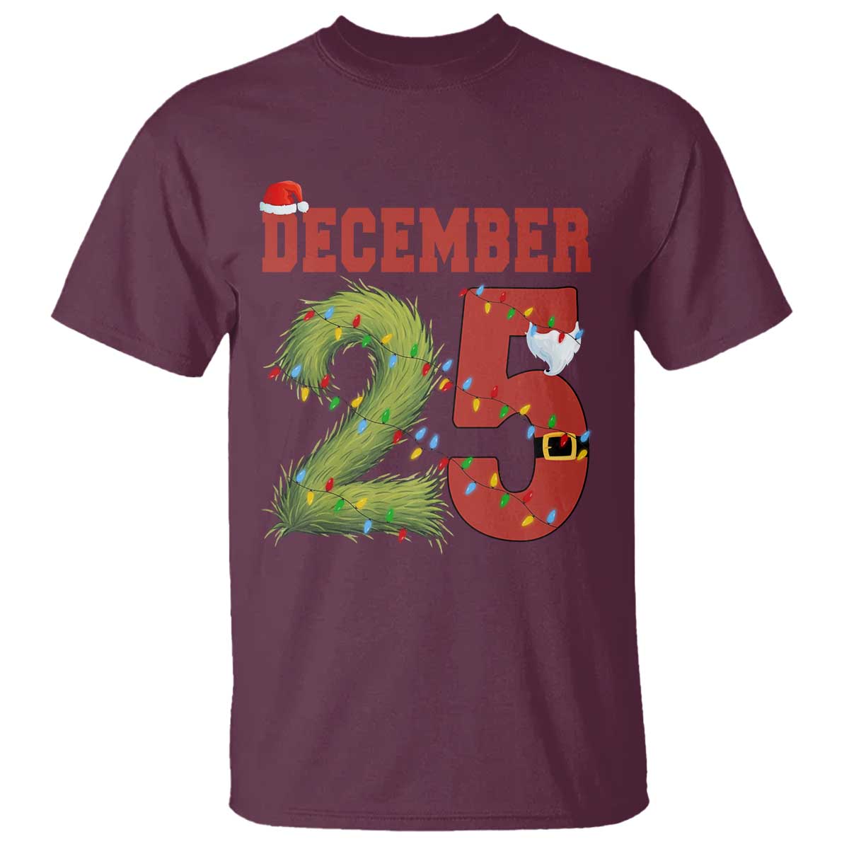 Christmas December 25 T Shirt Family Holiday Xmas TS14 Maroon Print Your Wear