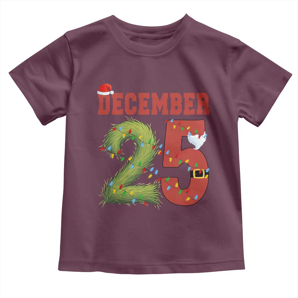 Christmas December 25 Toddler T Shirt Family Holiday Xmas TS14 Maroon Print Your Wear