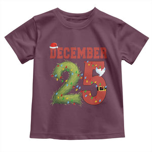 Christmas December 25 Toddler T Shirt Family Holiday Xmas TS14 Maroon Print Your Wear
