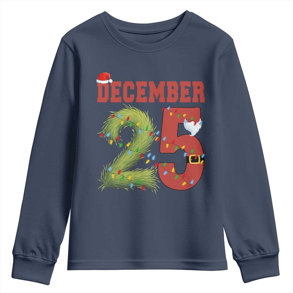Christmas December 25 Youth Sweatshirt Family Holiday Xmas TS14 Navy Print Your Wear