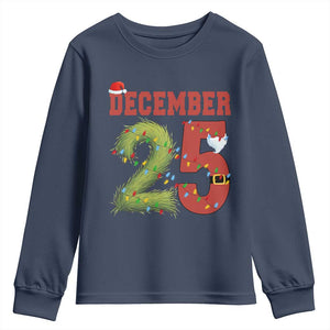 Christmas December 25 Youth Sweatshirt Family Holiday Xmas TS14 Navy Print Your Wear