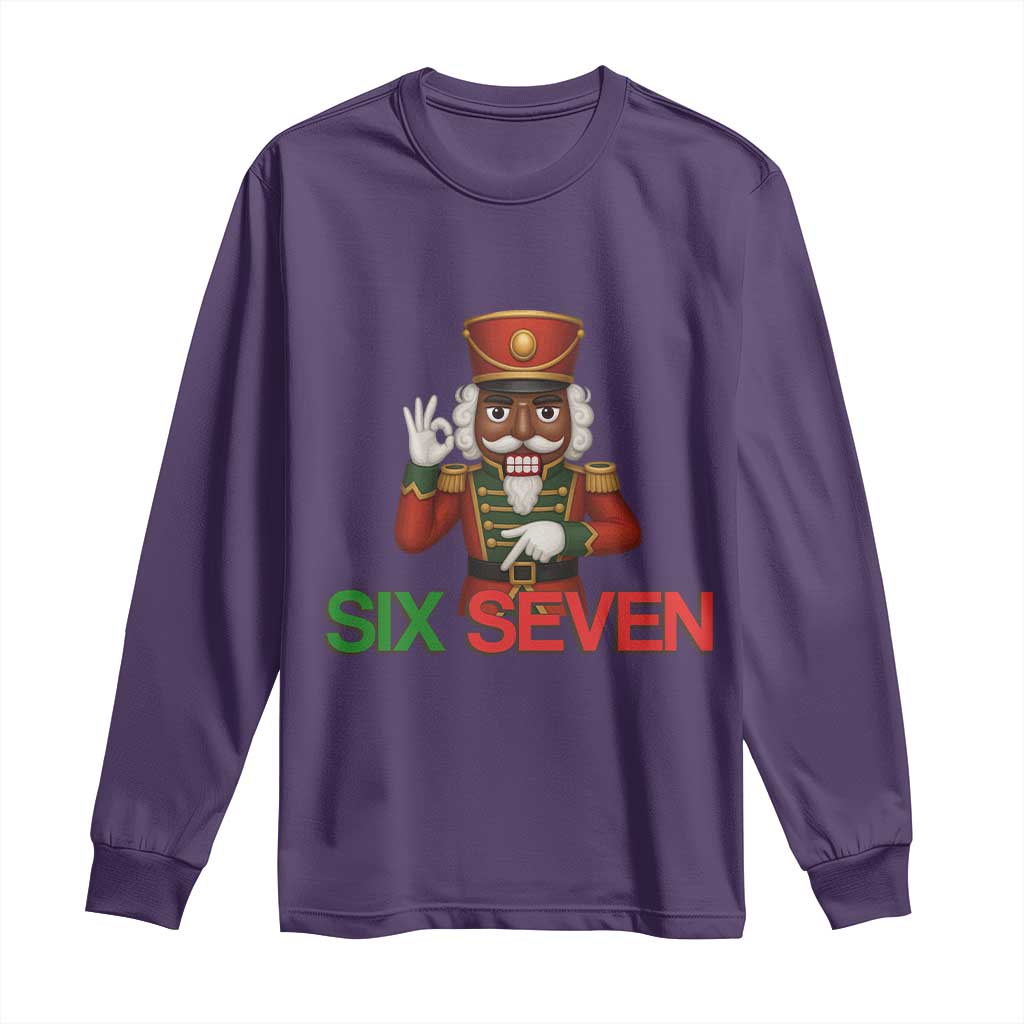 67 Six Seven Black Nutcracker Christmas Meme Long Sleeve Shirt TS14 Purple Print Your Wear