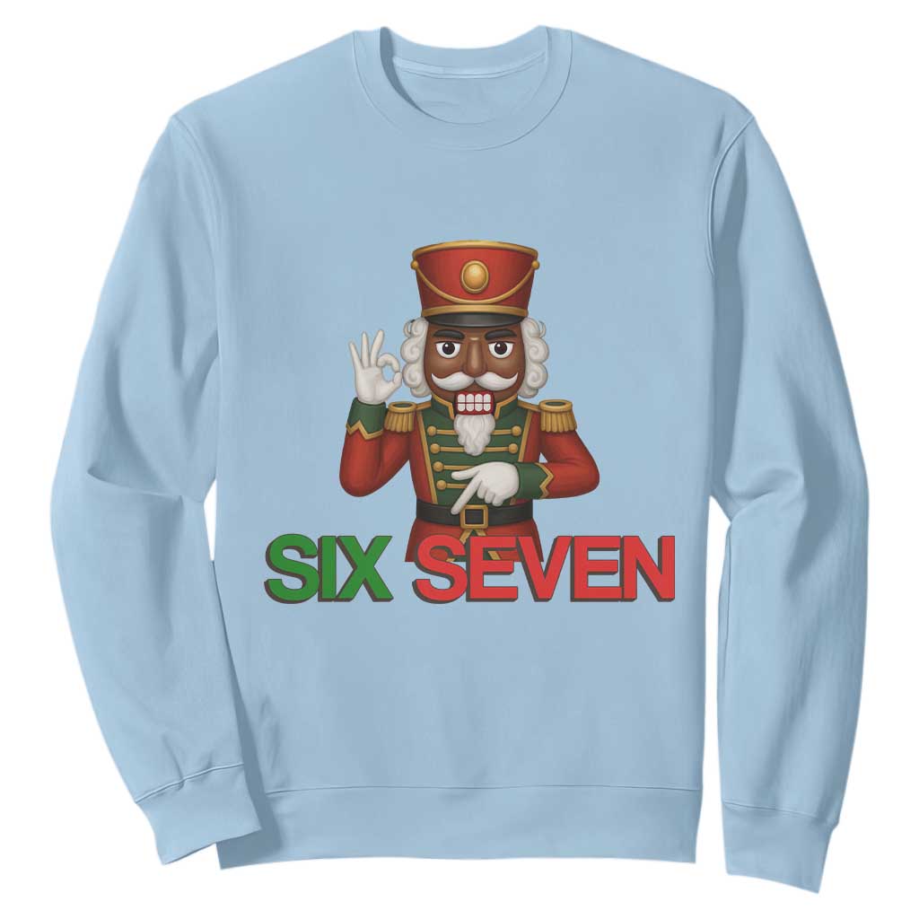 67 Six Seven Black Nutcracker Christmas Meme Sweatshirt TS14 Light Blue Print Your Wear
