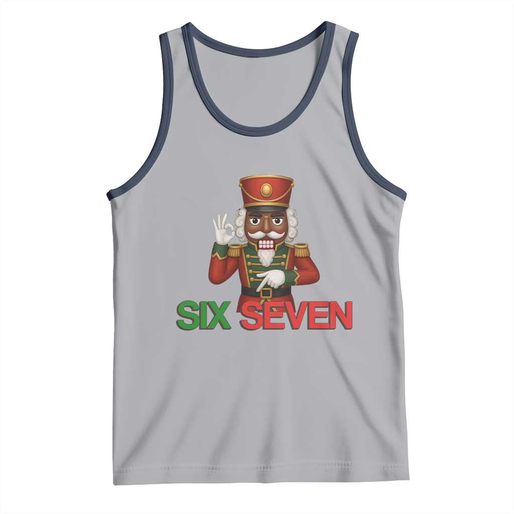 67 Six Seven Black Nutcracker Christmas Meme Tank Top TS14 Athletic Heather Navy Print Your Wear