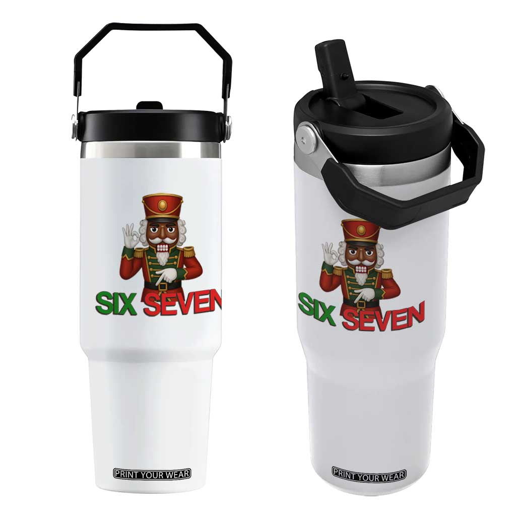 67 Six Seven Black Nutcracker Christmas Meme Flip Straw Tumbler TS14 One Size: 30 oz White Print Your Wear