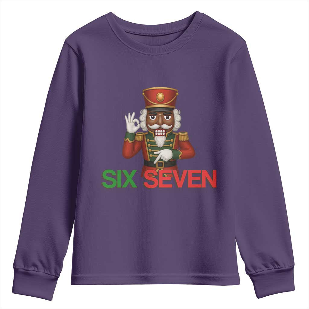 67 Six Seven Black Nutcracker Christmas Meme Youth Sweatshirt TS14 Purple Print Your Wear