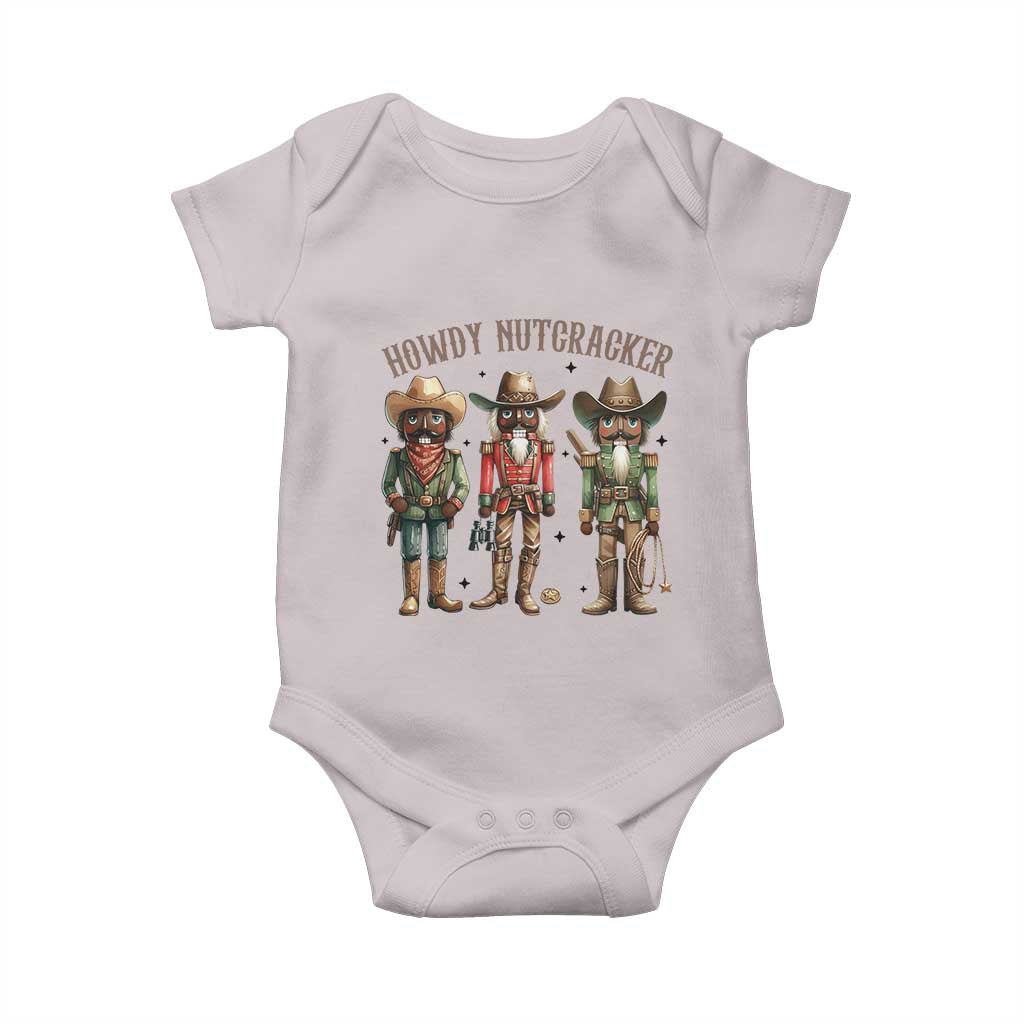 Nutcracker Cowboy Christmas Western Country Howdy Baby Onesie TS14 Ice Gray Print Your Wear
