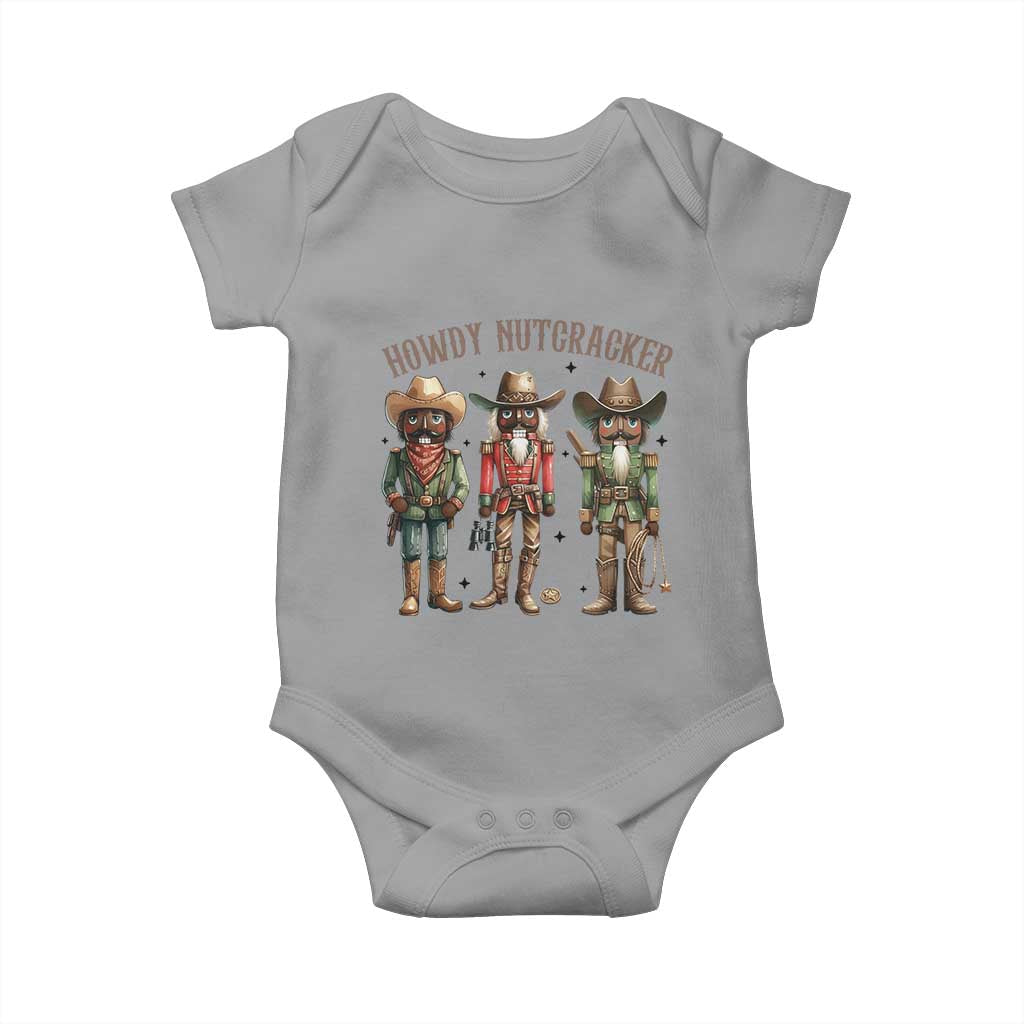 Nutcracker Cowboy Christmas Western Country Howdy Baby Onesie TS14 Sport Gray Print Your Wear