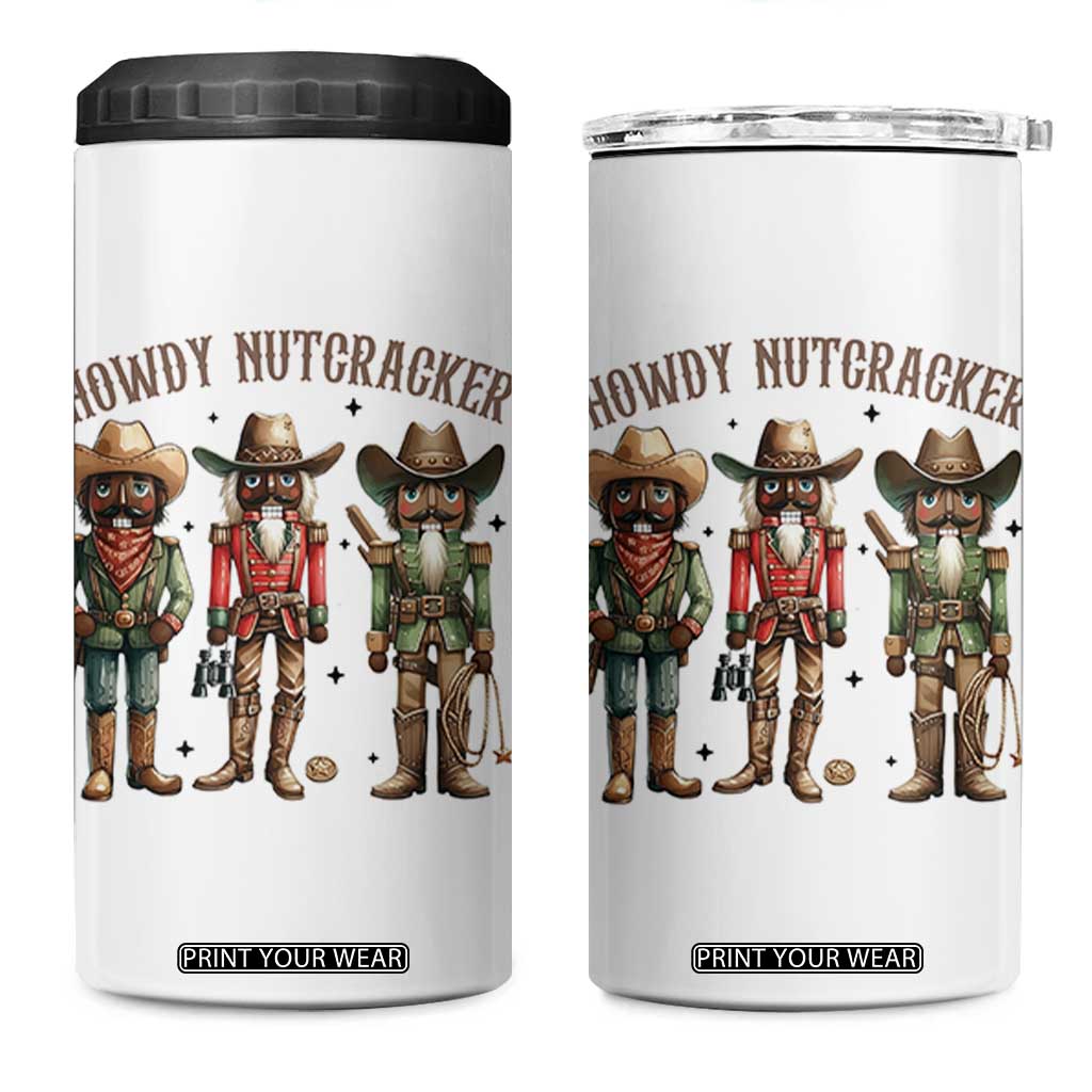 Nutcracker Cowboy Christmas Western Country Howdy 4 in 1 Can Cooler Tumbler TS14 One Size: 16 oz White Print Your Wear