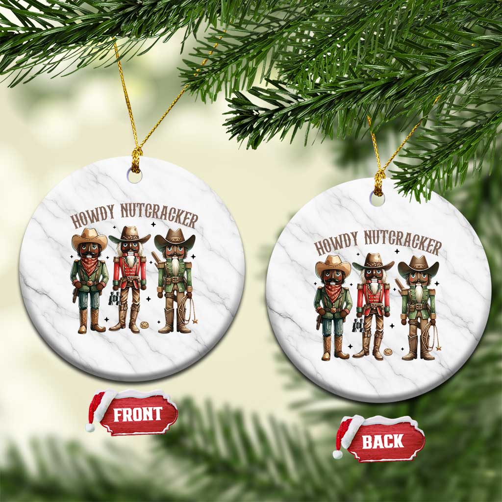 Nutcracker Cowboy Christmas Western Country Howdy Ceramic Ornament TS14 1pc White Marble Print Your Wear