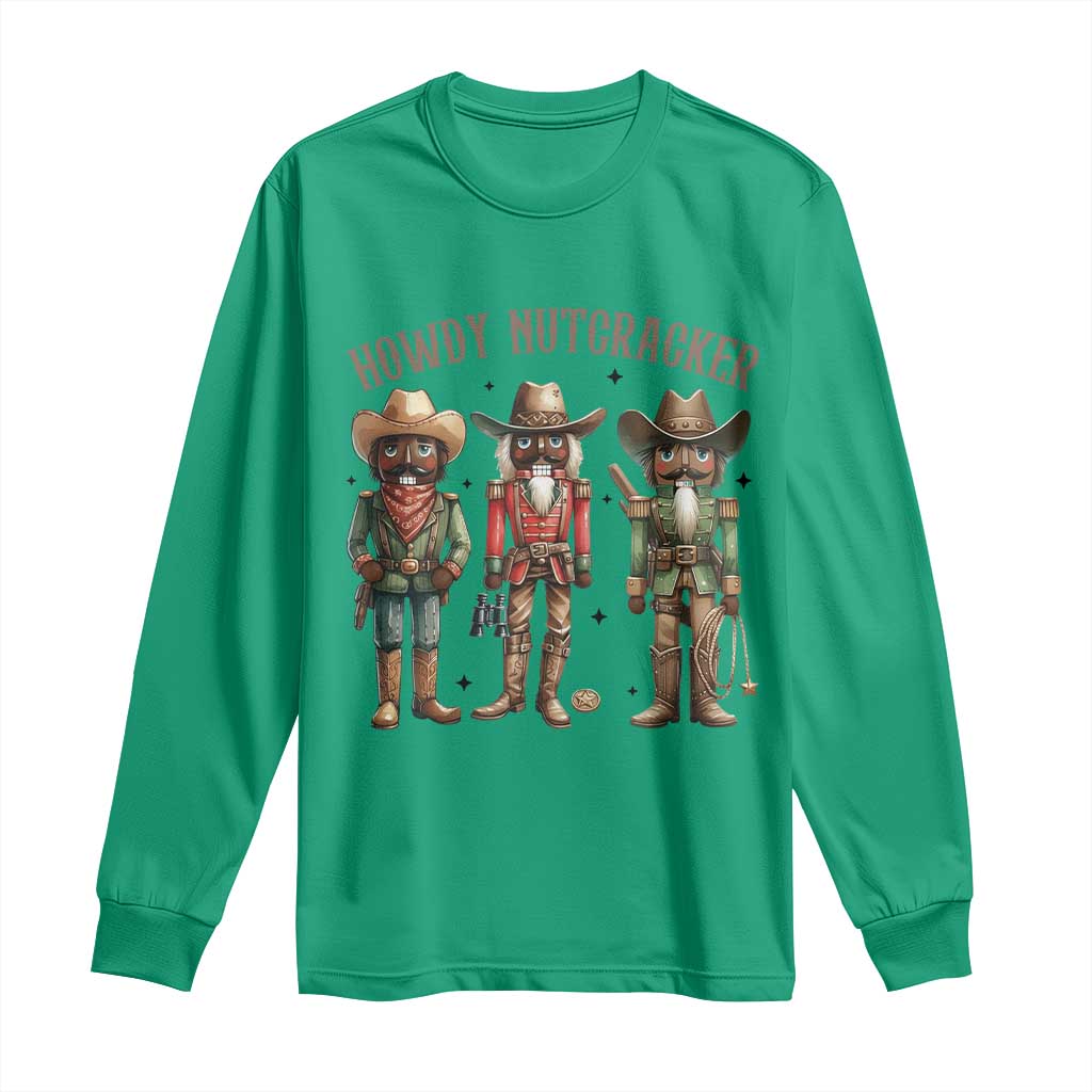 Nutcracker Cowboy Christmas Western Country Howdy Long Sleeve Shirt TS14 Irish Green Print Your Wear