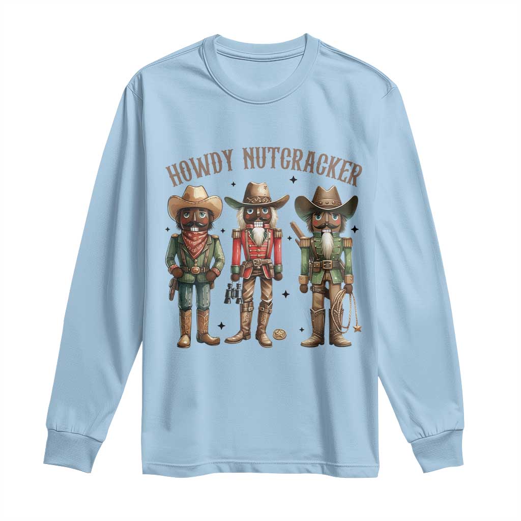 Nutcracker Cowboy Christmas Western Country Howdy Long Sleeve Shirt TS14 Light Blue Print Your Wear