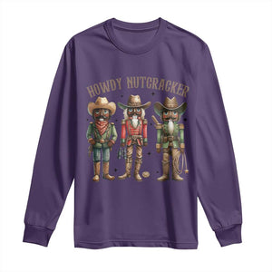 Nutcracker Cowboy Christmas Western Country Howdy Long Sleeve Shirt TS14 Purple Print Your Wear