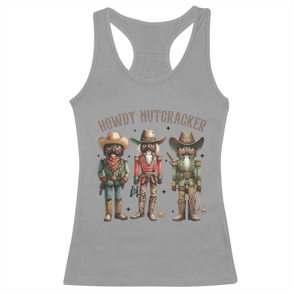Nutcracker Cowboy Christmas Western Country Howdy Racerback Tank Top TS14 Sport Gray Print Your Wear