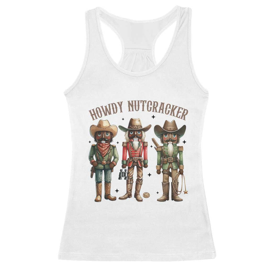 Nutcracker Cowboy Christmas Western Country Howdy Racerback Tank Top - Print Your Wear