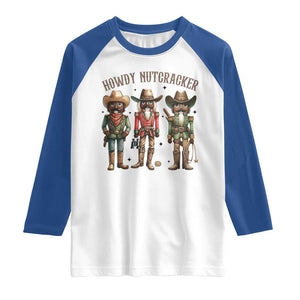 Nutcracker Cowboy Christmas Western Country Howdy Raglan Shirt TS14 White Royal Print Your Wear