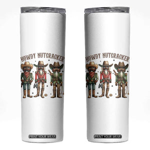 Nutcracker Cowboy Christmas Western Country Howdy Skinny Tumbler TS14 White Print Your Wear