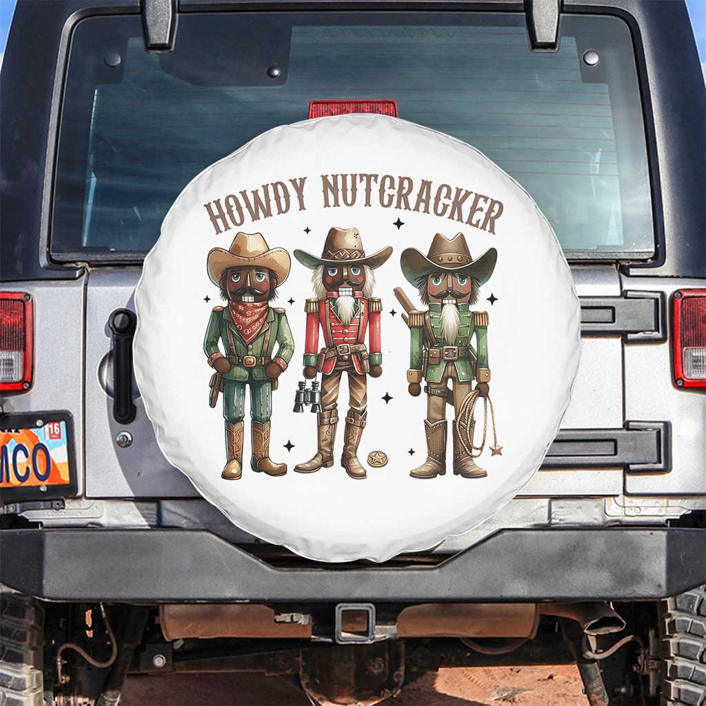 Nutcracker Cowboy Christmas Western Country Howdy Spare Tire Cover TS14 No hole White Print Your Wear