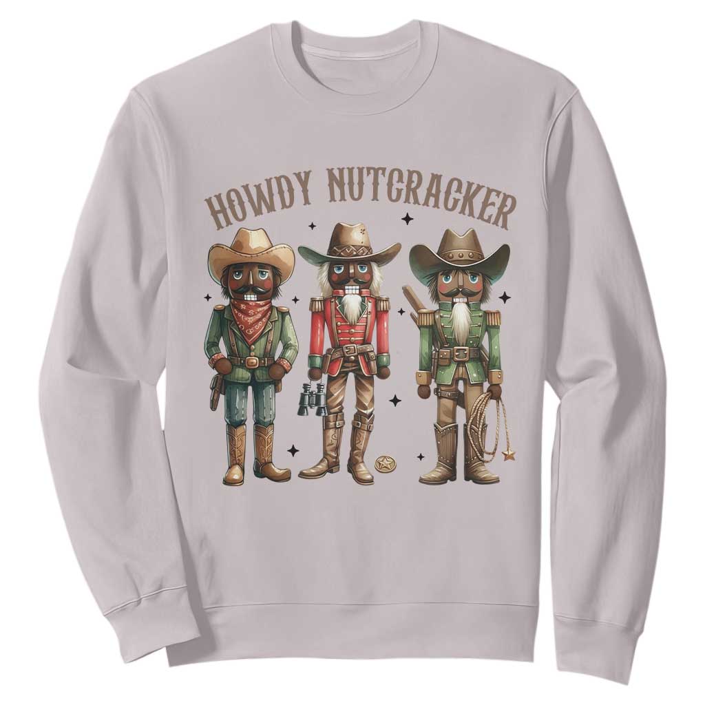 Nutcracker Cowboy Christmas Western Country Howdy Sweatshirt TS14 Ice Gray Print Your Wear