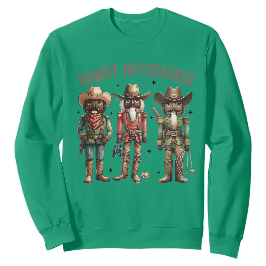 Nutcracker Cowboy Christmas Western Country Howdy Sweatshirt TS14 Irish Green Print Your Wear
