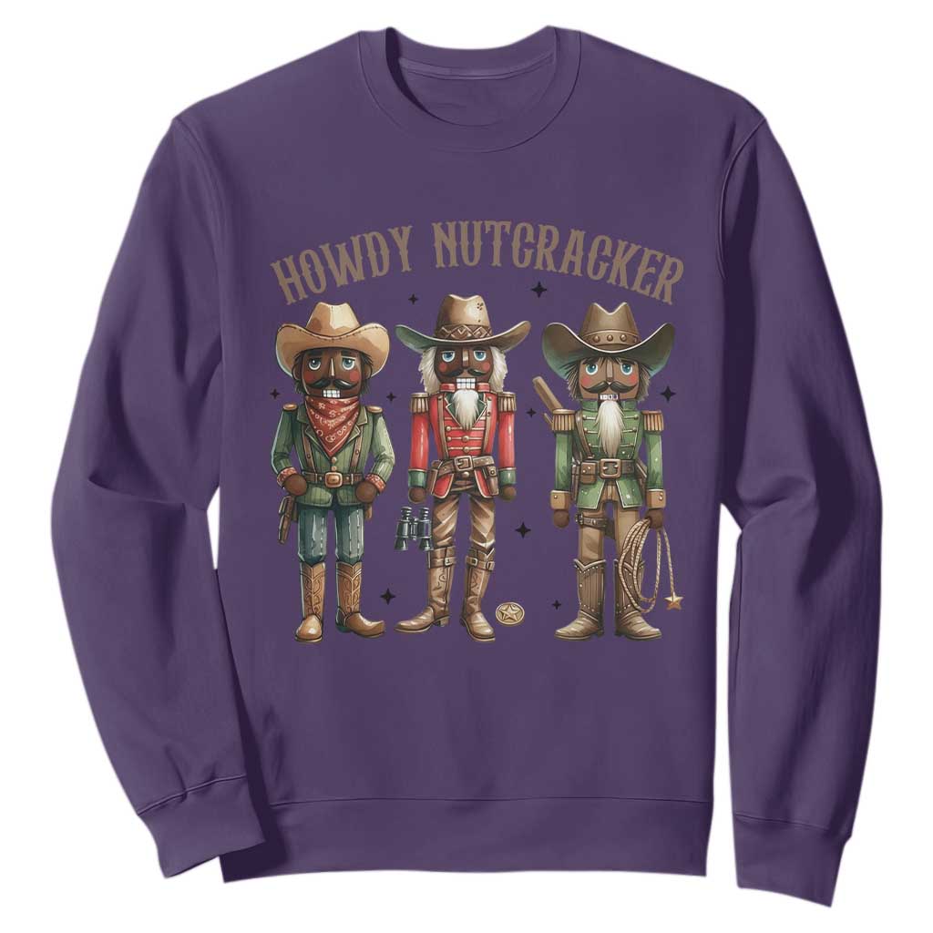 Nutcracker Cowboy Christmas Western Country Howdy Sweatshirt TS14 Purple Print Your Wear