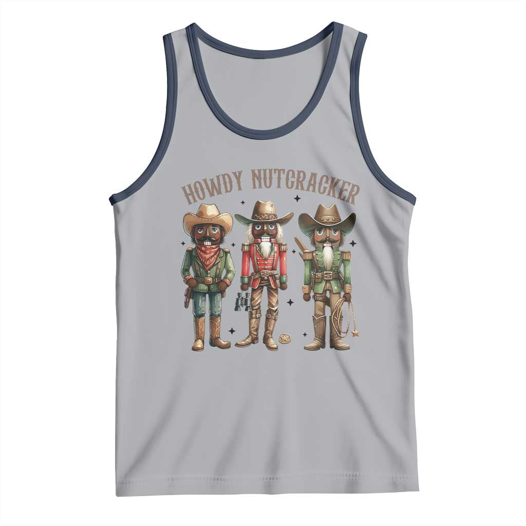 Nutcracker Cowboy Christmas Western Country Howdy Tank Top TS14 Athletic Heather Navy Print Your Wear