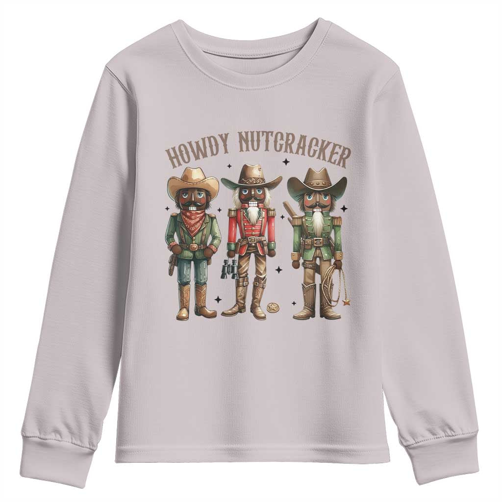 Nutcracker Cowboy Christmas Western Country Howdy Youth Sweatshirt TS14 Ice Gray Print Your Wear