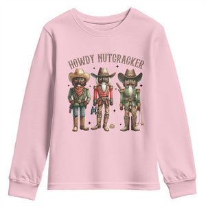 Nutcracker Cowboy Christmas Western Country Howdy Youth Sweatshirt TS14 Light Pink Print Your Wear