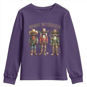 Nutcracker Cowboy Christmas Western Country Howdy Youth Sweatshirt TS14 Purple Print Your Wear
