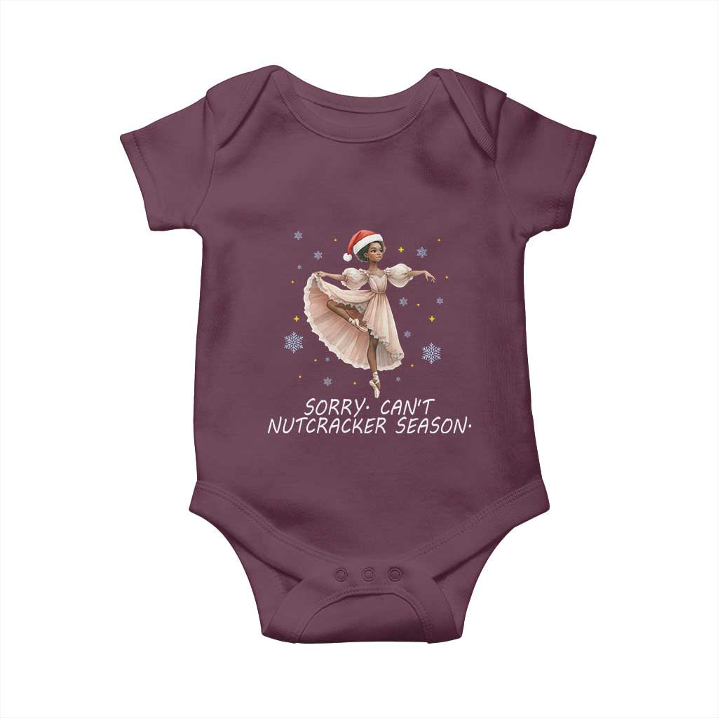 Black Nutcracker Ballet Christmas Baby Onesie TS14 Maroon Print Your Wear