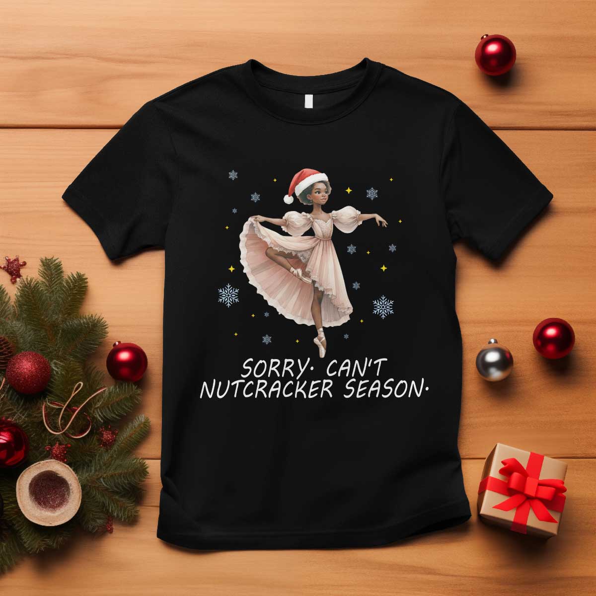Black Nutcracker Ballet Christmas T Shirt TS14 Black Print Your Wear