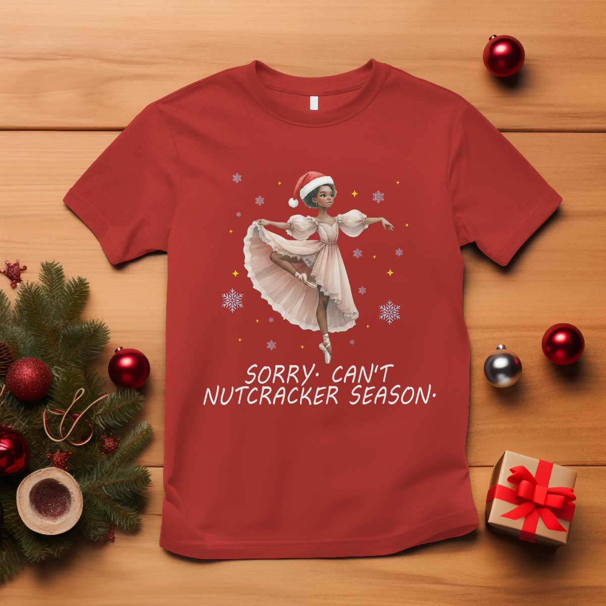 Black Nutcracker Ballet Christmas T Shirt TS14 Red Print Your Wear