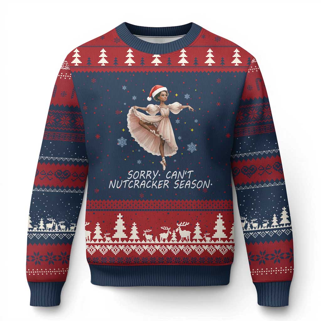 Black Nutcracker Ballet Christmas Ugly Christmas Sweater TS14 Navy Red Print Your Wear