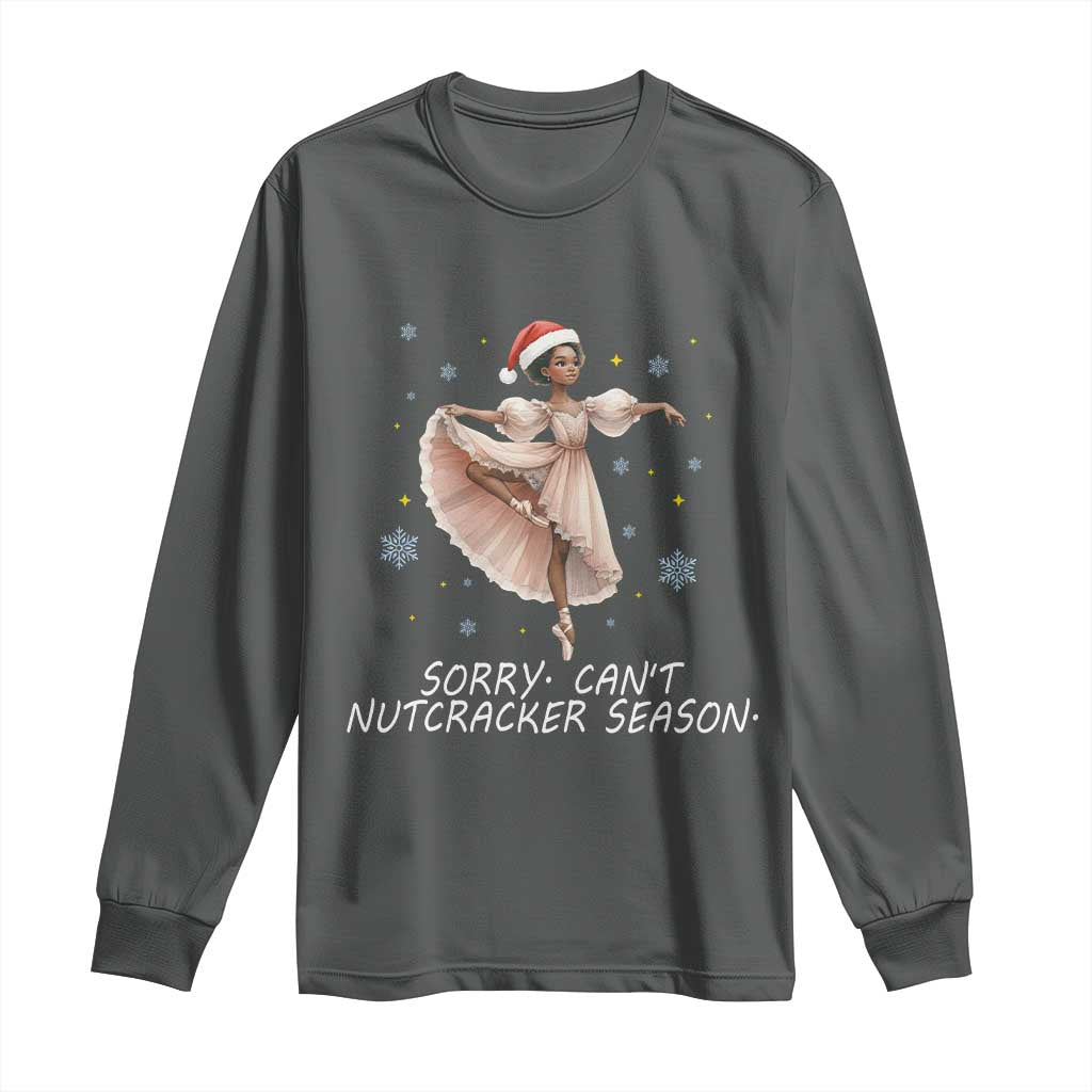 Black Nutcracker Ballet Christmas Long Sleeve Shirt TS14 Dark Heather Print Your Wear