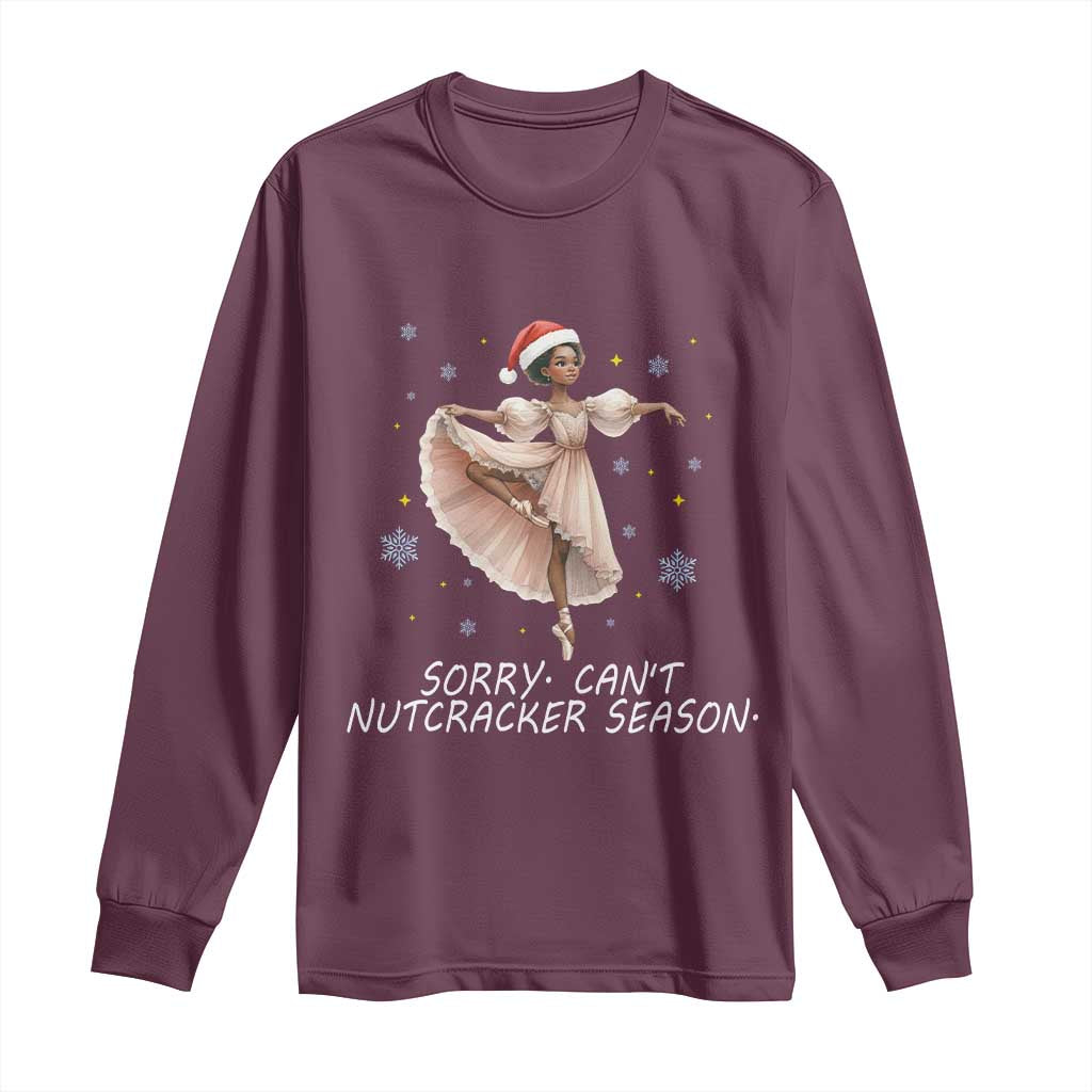 Black Nutcracker Ballet Christmas Long Sleeve Shirt TS14 Maroon Print Your Wear