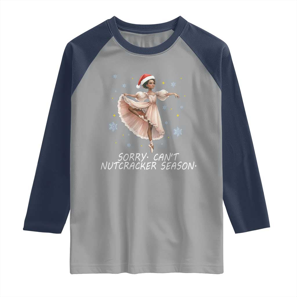 Black Nutcracker Ballet Christmas Raglan Shirt TS14 Sport Gray Navy Print Your Wear