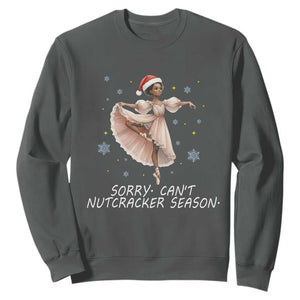 Black Nutcracker Ballet Christmas Sweatshirt TS14 Dark Heather Print Your Wear