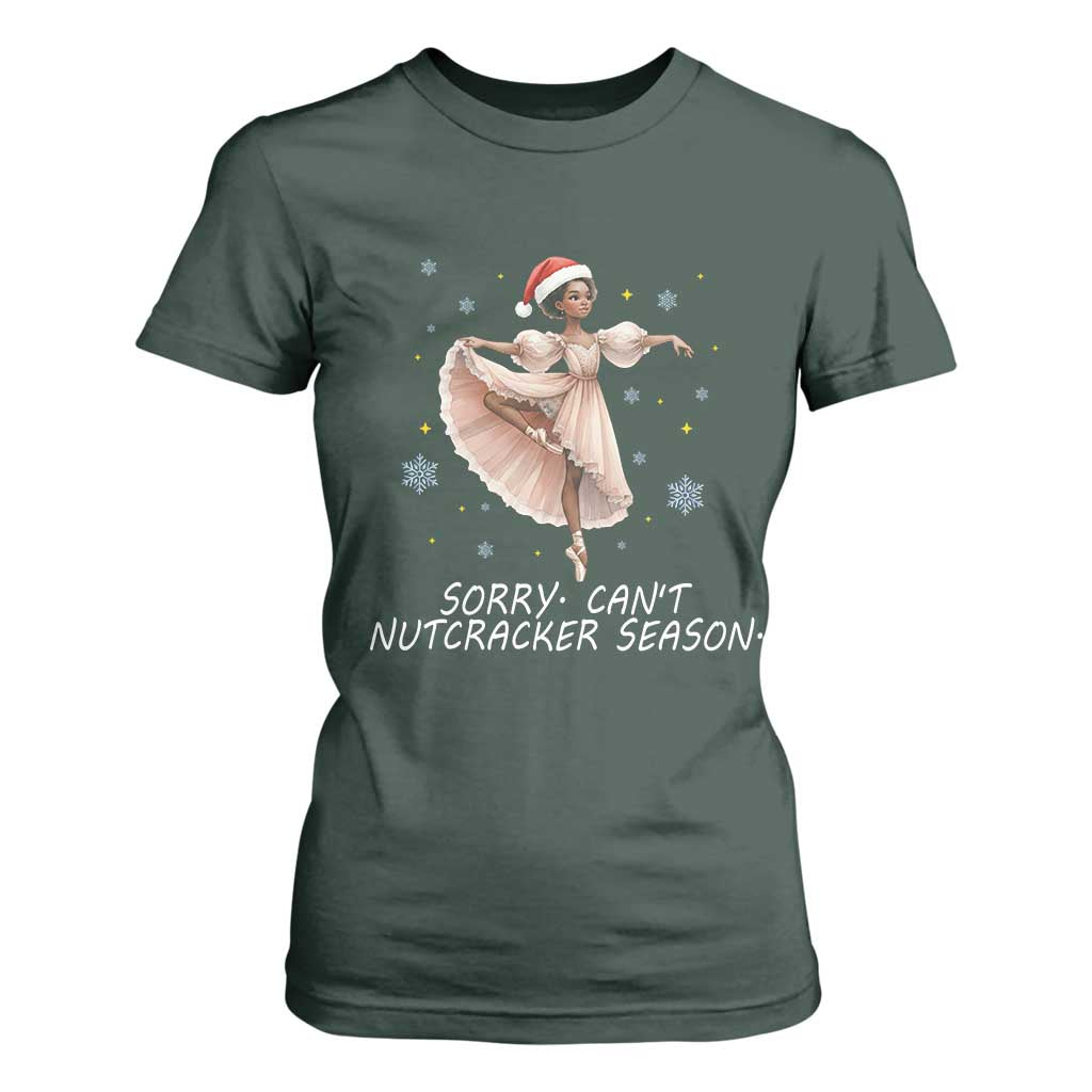 Black Nutcracker Ballet Christmas T Shirt For Women TS14 Dark Forest Green Print Your Wear