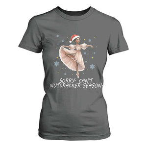 Black Nutcracker Ballet Christmas T Shirt For Women TS14 Dark Heather Print Your Wear