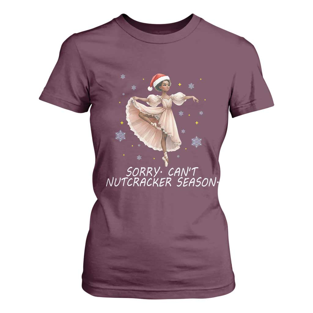Black Nutcracker Ballet Christmas T Shirt For Women TS14 Maroon Print Your Wear