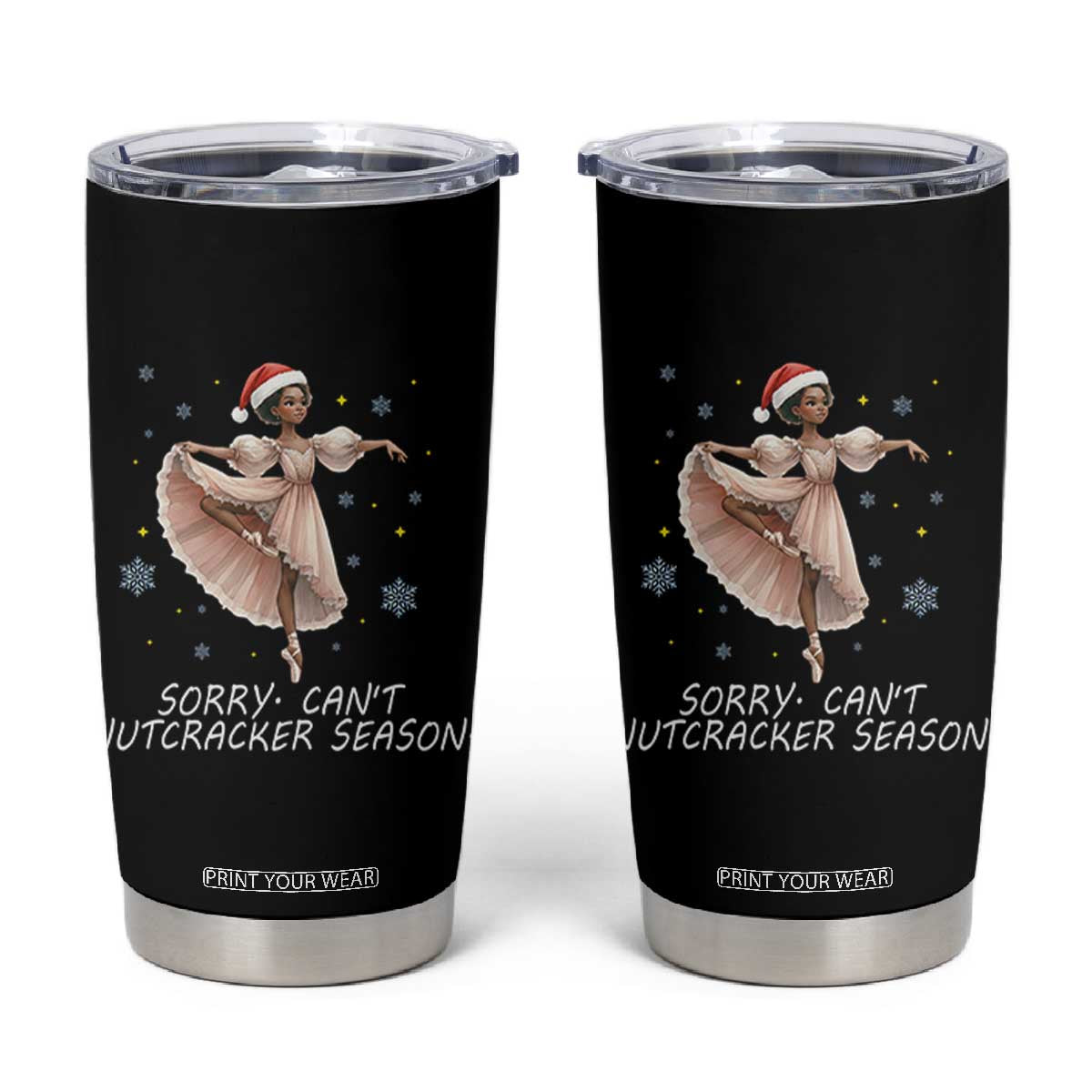 Black Nutcracker Ballet Christmas Tumbler Cup TS14 Black Print Your Wear