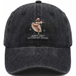 Black Nutcracker Ballet Christmas Washed Cotton Baseball Cap TS14 Washed Cap Universal Fit Black Print Your Wear