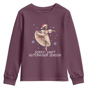 Black Nutcracker Ballet Christmas Youth Sweatshirt TS14 Maroon Print Your Wear