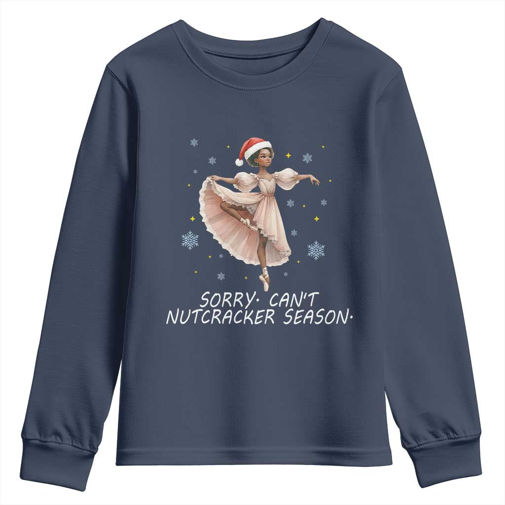Black Nutcracker Ballet Christmas Youth Sweatshirt TS14 Navy Print Your Wear
