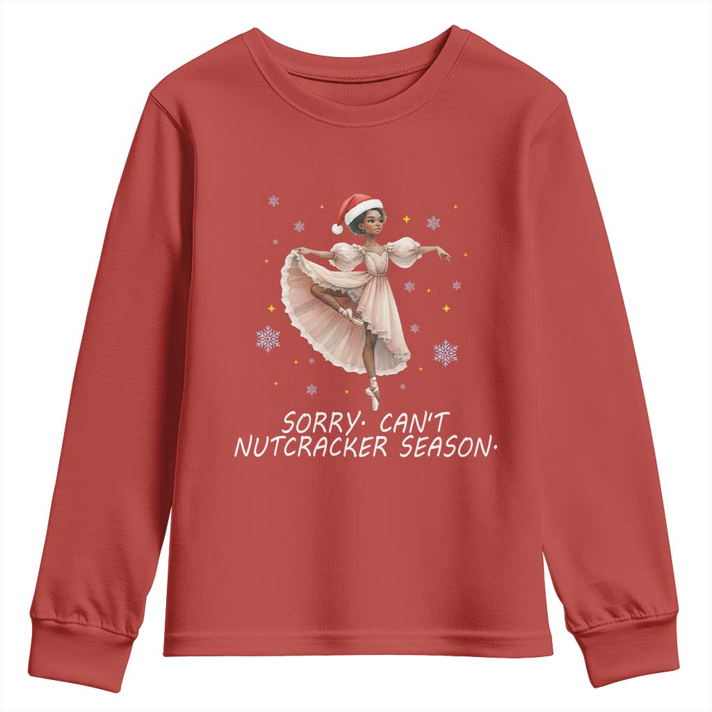 Black Nutcracker Ballet Christmas Youth Sweatshirt TS14 Red Print Your Wear