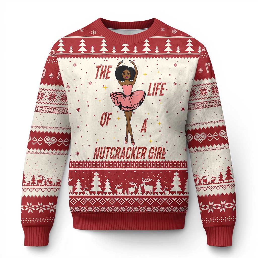 Black Nutcracker Ugly Christmas Sweater The Life Of A Ballet Girl TS14 Beige Red Print Your Wear